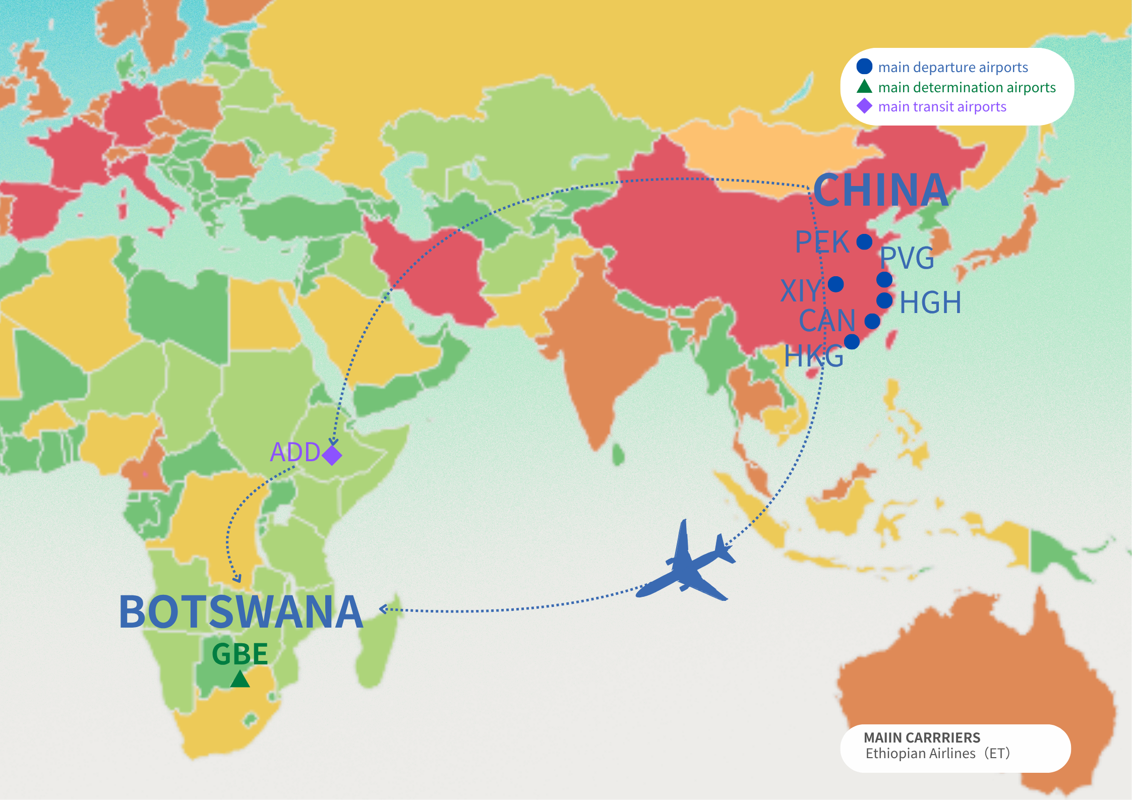 large air freight to Botswana