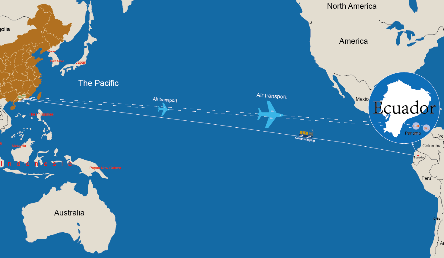 Four logistics methods from China to Ecuador